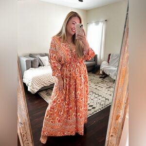 Floral Print Button Down Maxi Dress